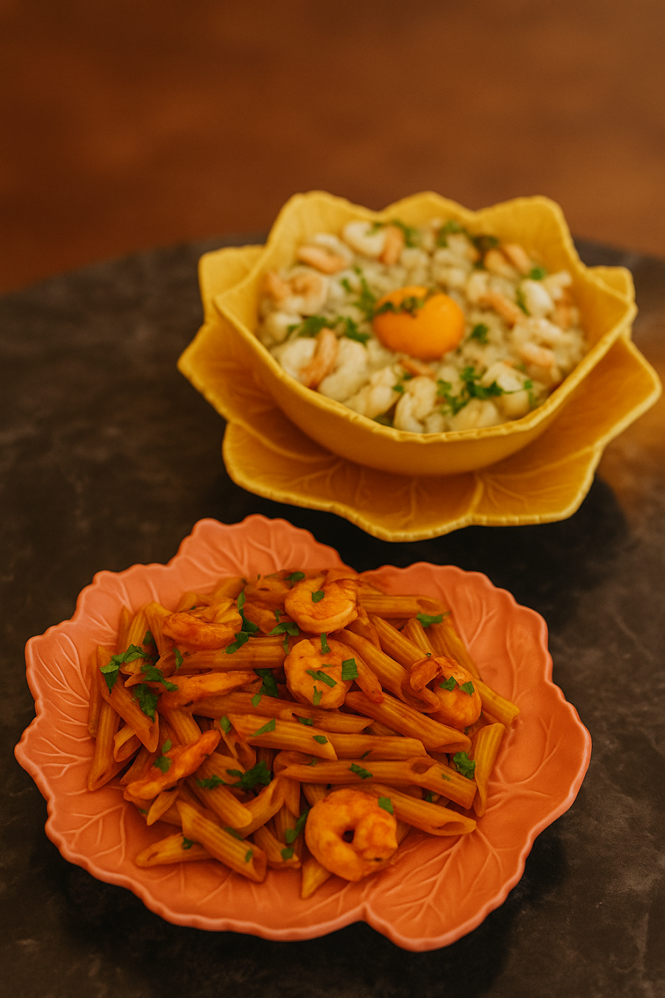 Garlic sautéed prawns with cilantro